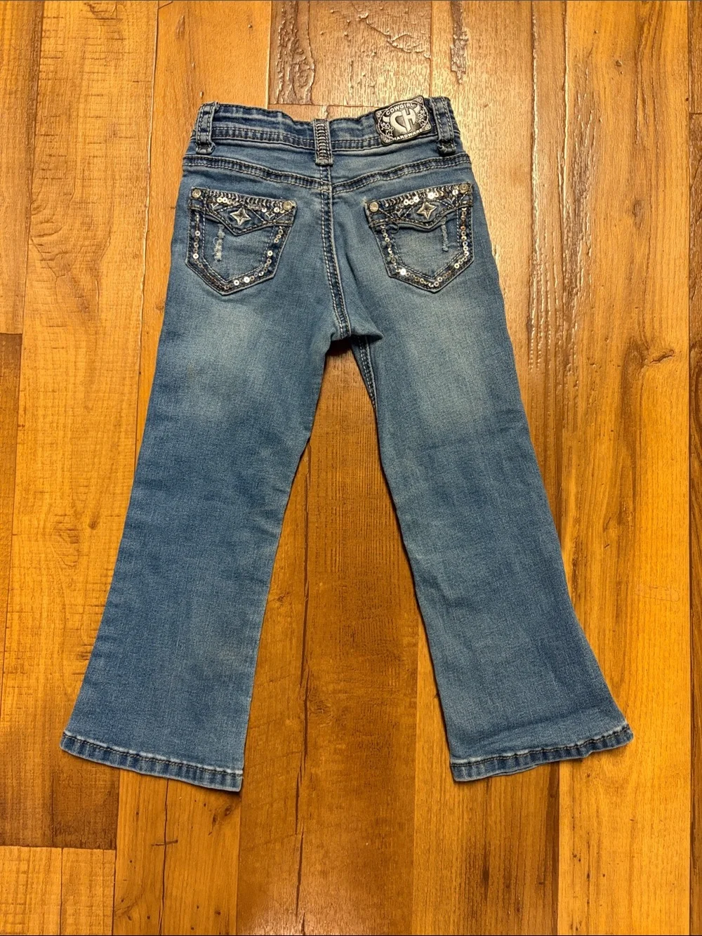 Cowgirl Hardware Girls Flared Western Embellished Jeans Size 5